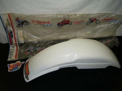 Guardabarros trasero universal blanco Maier 3201 W plástico 7" ancho moto Honda Yamaha Foto 1 de 4