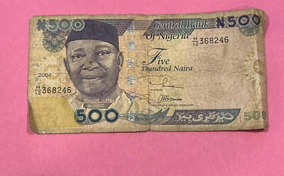 NIGERIA 500 NIARA P30 2004 OIL PLATFORM HORSE AFRICAN MONEY BILL BANK NOTE - Image 1 of 3