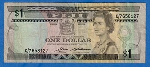 FIJI $1 1983 (ND)  P-81 QE II Circulated Note - Prefix C/7 658127 - Picture 1 of 3