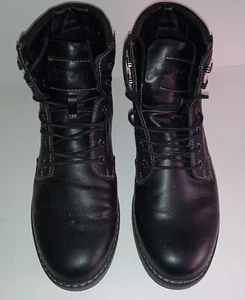 Herren Izod Schwarz Schuhe Leon Hoch Kunstleder Schnürschuhe BESCHREIBUNG LESEN - Bild 1 von 7