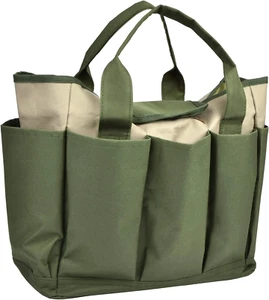 Garden Tool Bag, Garden Tote Bag With 8 Pockets, Canvas Garden Tool Storage Bags - Picture 1 of 9