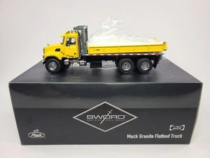 Mack Granite Flatbed Truck - Yellow Sword 1:50 Scale Diecast Model #SW2102-Y New - Picture 1 of 8
