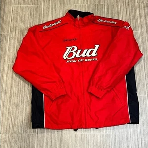Giacca da corsa Dale Earnhardt Budweiser rosso nero numero 8 uomo XL NASCAR - Foto 1 di 12