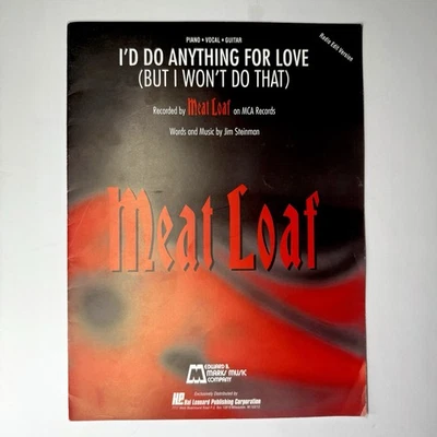 Meat Loaf 1993 Sheet Music I'd Do Anything for Love Piano Vocal Guitar 90s Rock - Image 1 of 3