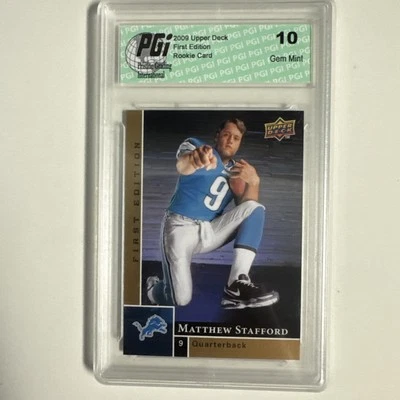 2009 Upper Deck First Edition #180 Matthew Stafford Rookie  10 Mint+ - Image 1 of 3