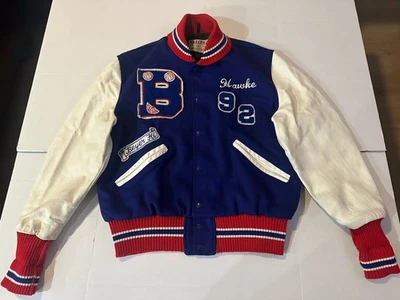 Chaqueta Letterman Delong Varsity High School 1992 de colección para hombre talla 40. Hecho en Estados Unidos. Foto 1 de 4