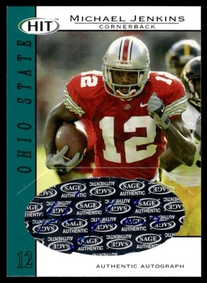 2004 SAGE HIT Autographs Emerald Michael Jenkins Auto Ohio State Buckeyes #A12 - Image 1 of 2