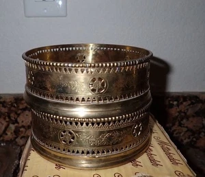 Pair 2 Mottahedeh Hester Bateman Brass & Walnut Wine Trivet 5" Diameter - Picture 1 of 7