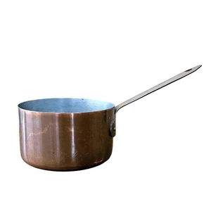 Vintage Douro B&M Copper Saucepan Tin Lined Brass Handle Portugal 1 Qt - Picture 1 of 5