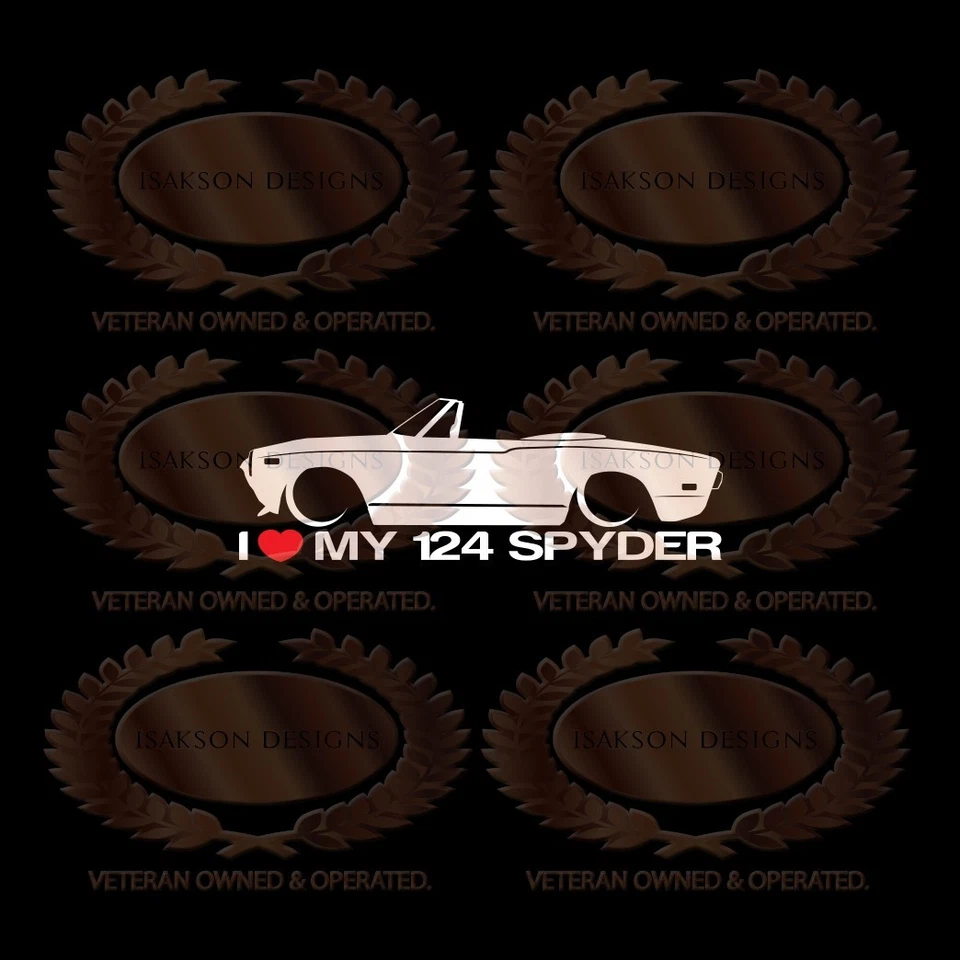 Calcomanía adhesiva bajada I Love My 124 Spyder para Fiat Vert Convertible Foto 1 de 1