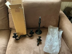 candelabra candle holders 15 In. Tall and 12 In’s. Wide and Gloss Black. - Picture 1 of 2