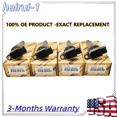 4x denso Ignition Coils For 00-16 Toyota & Scion xA xB I4, 90919-02240 US NEW - Image 1 of 4