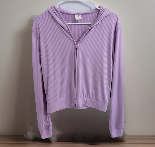UNDERCOVER SECRET TREASURES Felpa con cappuccio e cerniera a costine taglia Med viola lavanda