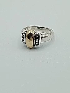 Anello donna James Avery pensionato in oro giallo 925-14 kt con perline a cupola misura 7 - Foto 1 di 13