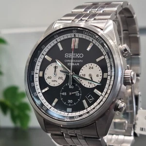 Seiko Men's Black Quartz Chronograph w/ Box & Links - SSB429P1 (8T63-00W0) - Picture 1 of 9