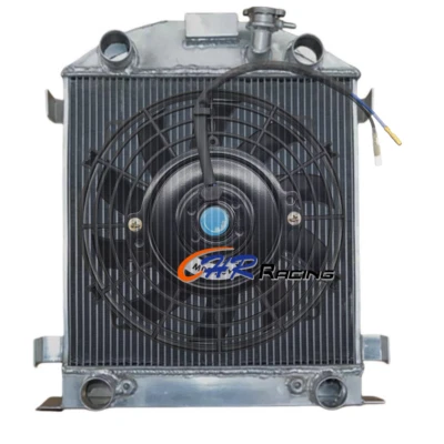 3 ряда алюминиевый радиатор + вентилятор для 1928 1929 Ford модель A с плоской головкой двигателя V8 - Изображение 1 из 4