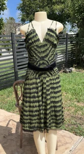 L.A.M.B. by Gwen Stefani SCHWARZ & GRÜN SEIDENDRUCK ÄRMELLOSES FREIZEITKLEID Gr. 8 - Bild 1 von 21