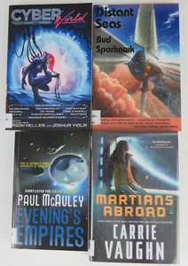 Lot of 4 Science Fiction Books - CYBER WORLD Distant Seas EVENING'S EMPIRES - Picture 1 of 11