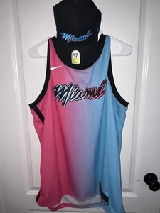 Nike NBA Blank Miami Heat City Edition Swingman Trikot mit Hut Vice City Neu mit Etikett - Bild 1 von 8