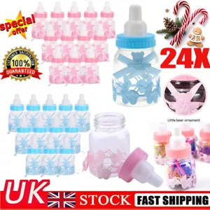 24Pcs Fillable Bottles Sweet Candy Box Baby Shower Baptism Party Favour Decor UK - Picture 1 of 35