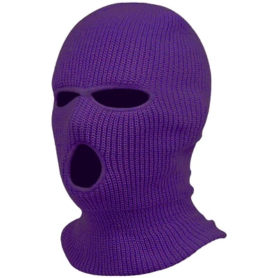 Máscara de esquí de invierno 3 agujeros tejida calavera pasamontañas gorro sombrero hombres deportes al aire libre gorra Foto 1 de 4