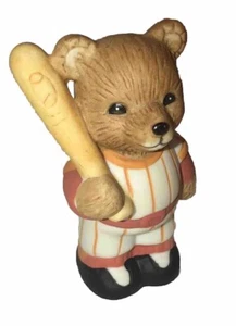 Vintage HomCo HOME INTERIORS Bear Figurine Baseball - Picture 1 of 13