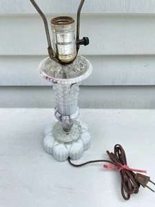 Vintage Purple Slag Swirled Slag Glass Electric Lamp Working - Picture 1 of 12
