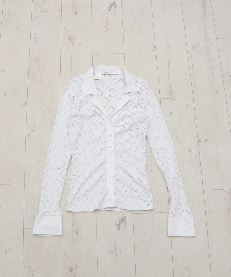 Blusa de Colección NaraCamicie Nara Camicie Blanca Transparente Talla 1 Camisa de Lujo para Mujer Foto 1 de 4