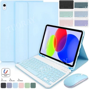 Bluetooth Keyboard Case Mouse For iPad 10th/9/8/7/6/5 Gen Air 5/4/3 Pro 11 10.5 - Picture 1 of 62