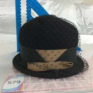 Ladies GLENOVER Fawn Tra-Felt HENRY POLLAK Netted Black & Tan Ribbon Wool HAT - Picture 1 of 11