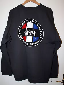 Vintage 90s Stussy International Crewneck Sweatshirt Size L / Grey / worn - Bild 1 von 5
