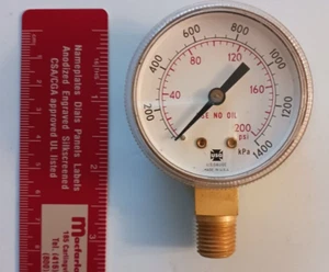 EE. UU. MEDIDOR DE PRESIÓN MEDIDOR 200PSI/1400KPA - 2" DIÁMETRO - Hecho en EE. UU. - Imagen 1 de 4
