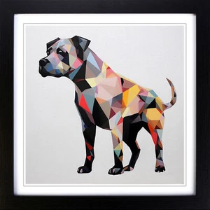 Staffordshire Bull Terrier Suprematism No.3 Framed Canvas Wall Art Print Picture - Picture 1 of 6