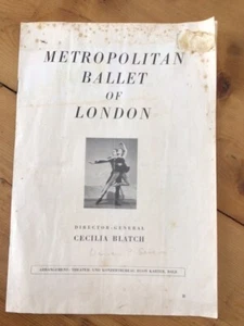 Original 1950s Metropolitan Ballet of London program, Cecilia Blatch French text - Picture 1 of 3