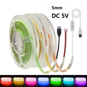 5mm 5V USB COB LED Strip Light for Game Desk Computer PC Decor 320LEDs led Strip - Picture 1 of 21
