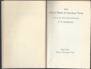 The Oxford Book of American Verse Published By Oxford university press 1952 hc - Picture 1 of 12