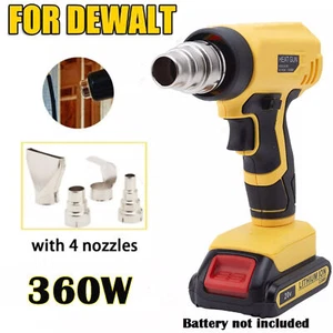 For Dewalt 20V Battery Portable Heat Gun Cordless Electric Hot Air Gun 4 Nozzles - Picture 1 of 16