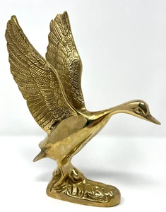 Vintage Brass Flying Bird Duck Goose Figurine Statue, Hunting, Wildlife, Flight - Picture 1 of 10