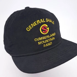 General Shale Mütze Kappe Cumberland Mountain Sand Cord Strapback Vintage schwarz USA - Bild 1 von 8