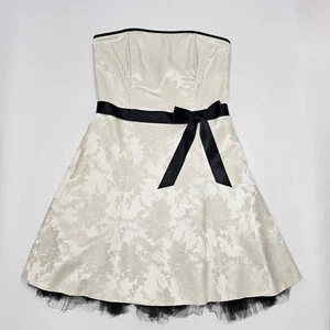 Jessica McClintock Size 11/12 for Gunne Sax Strapless Floral with Tulle Dress - Picture 1 of 15