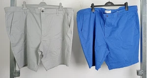 M&S Men's Plain Shorts 2xPcs Grey/Blue Size 48" NWOT F2 - Picture 1 of 10