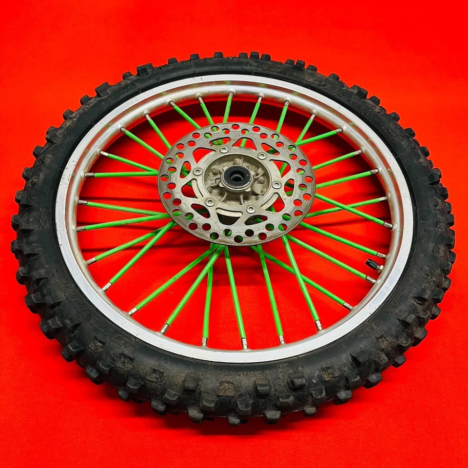 KX100 Front Wheel Complete 19 Big Wheel Genuine OEM KAWASAKI KX 85 100 2001-2013 - Image 1 of 4