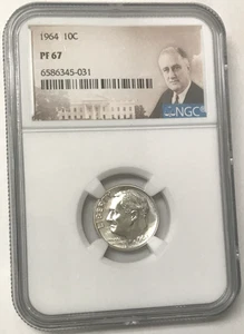 1964 10C Silver Roosevelt Dime - NGC PF67 - Picture 1 of 6
