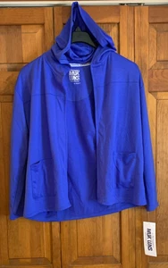 Women's NEW MukLuks Long Sleeve Hooded Blue Open Sweater - M - Picture 1 of 5