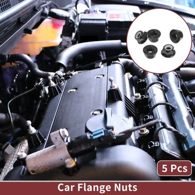 M5x0.8 Flanschmuttern Kohlenstoffstahl 5 Stück für Auto 6mm Schwarz Gummi Ring - Bild 1 von 4