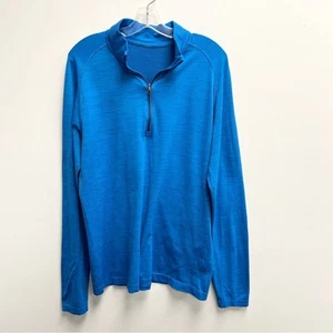 Lululemon Men’s 1/2 Zip Knit Sporty Pullover Shirt Size Large Blue Athleisure - Imagen 1 de 7
