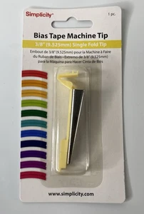 Simplicity Bias Tape Maker Machine Tip 3/8" Single Fold Fabric 881965 NEW SEALED - Picture 1 of 3