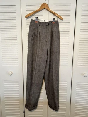 Lauren Ralph Lauren Wool Glen Check Pleated Slacks Pants Size 4 RL0925286 - Изображение 1 из 4