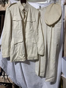 Vintage WWII Officers USMC Marine EGA Dress White Jacket Uniform Pants READ - Picture 1 of 10