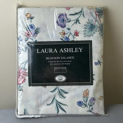 Laura Ashley Chinese Silk Blouson Valance 86”x15” New - One Per Package - Image 1 of 4